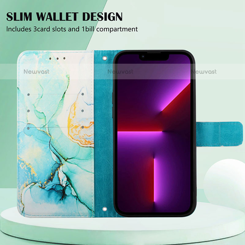 Leather Case Stands Fashionable Pattern Flip Cover Holder Y04B for Oppo F19 Pro+ Plus 5G