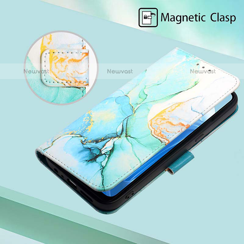 Leather Case Stands Fashionable Pattern Flip Cover Holder Y04B for Oppo F21 Pro 4G