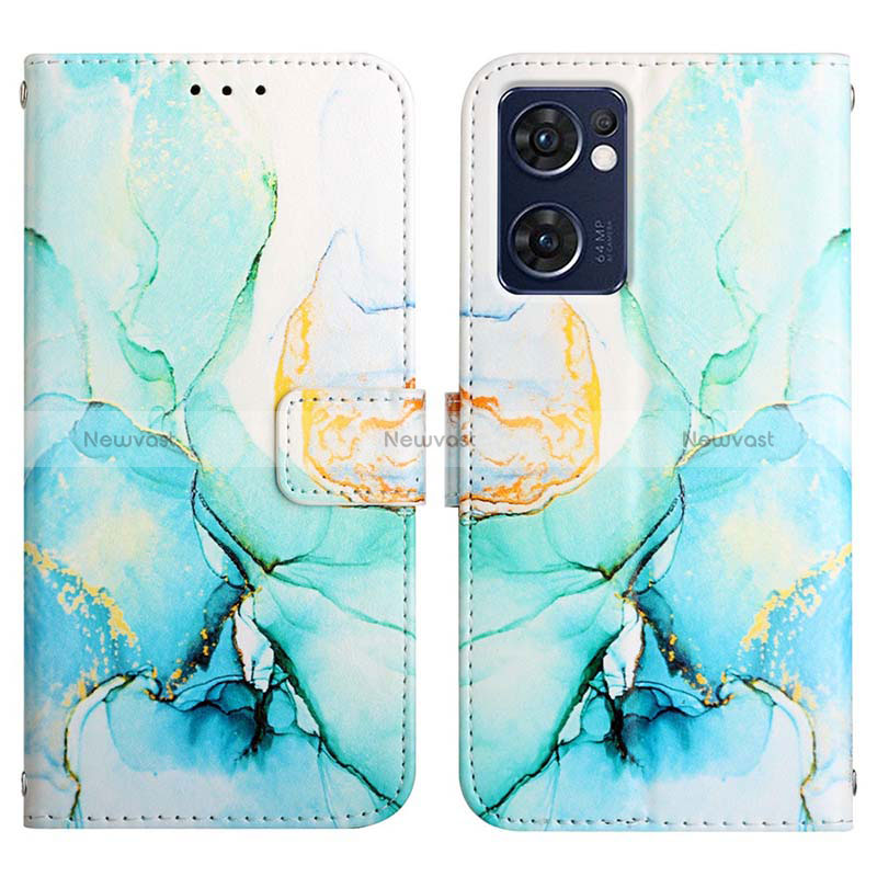 Leather Case Stands Fashionable Pattern Flip Cover Holder Y04B for Oppo Find X5 Lite 5G