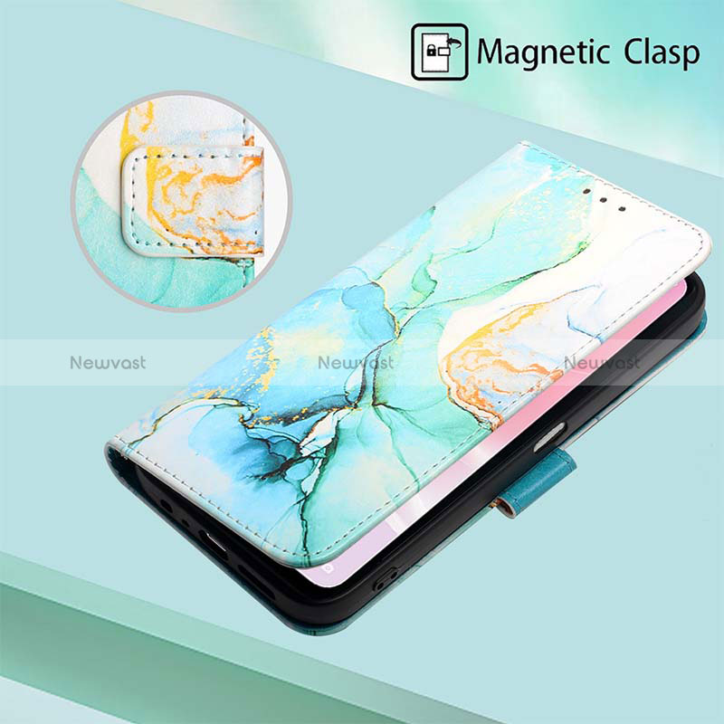 Leather Case Stands Fashionable Pattern Flip Cover Holder Y04B for Oppo K10 5G India