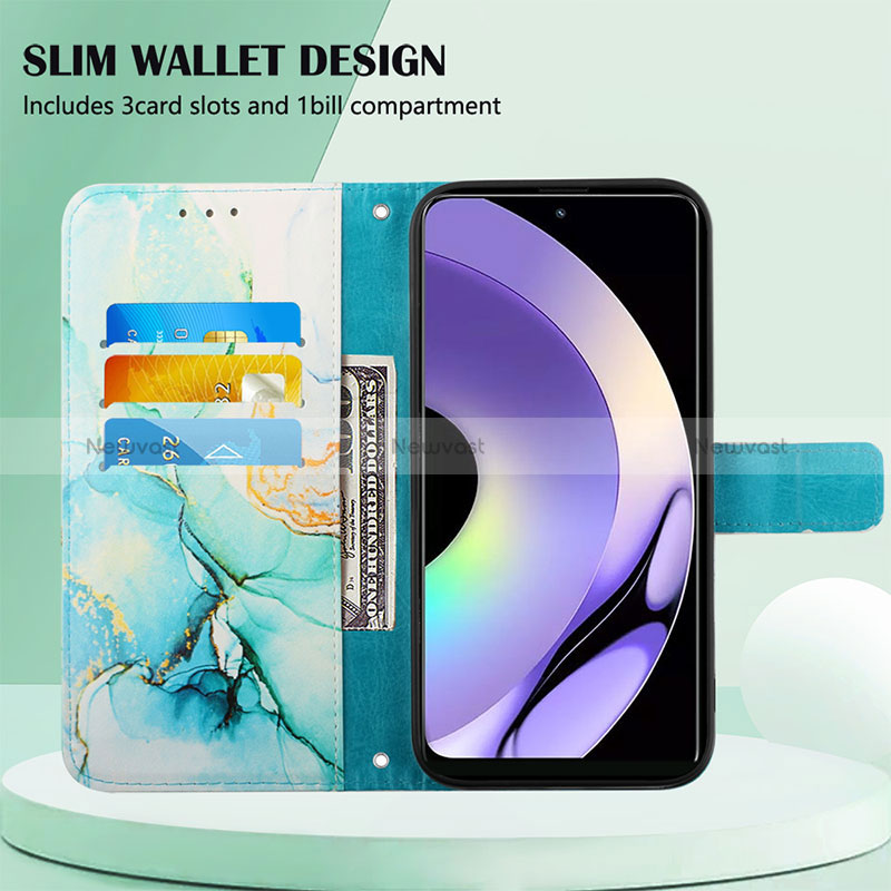 Leather Case Stands Fashionable Pattern Flip Cover Holder Y04B for Realme 10 Pro 5G