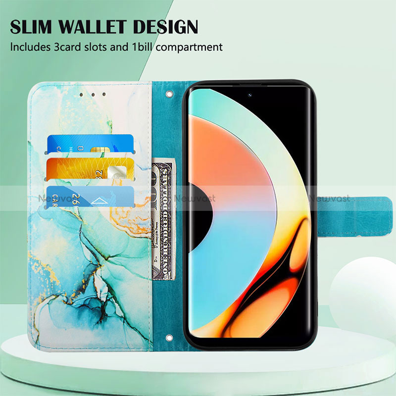 Leather Case Stands Fashionable Pattern Flip Cover Holder Y04B for Realme 10 Pro+ Plus 5G