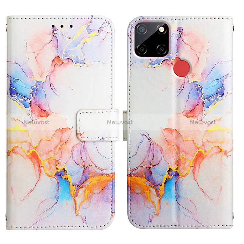 Leather Case Stands Fashionable Pattern Flip Cover Holder Y04B for Realme 7i RMX2193