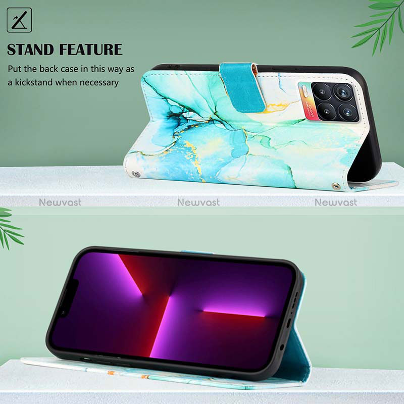 Leather Case Stands Fashionable Pattern Flip Cover Holder Y04B for Realme 8 4G