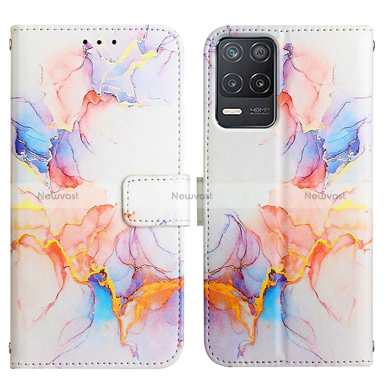 Leather Case Stands Fashionable Pattern Flip Cover Holder Y04B for Realme 8 5G