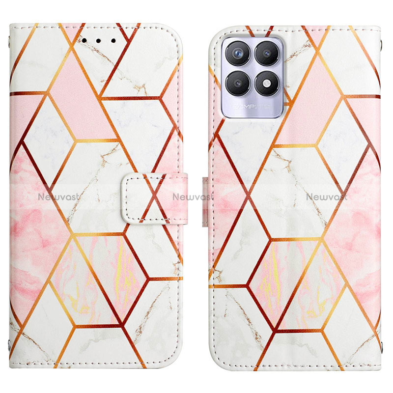 Leather Case Stands Fashionable Pattern Flip Cover Holder Y04B for Realme 8i