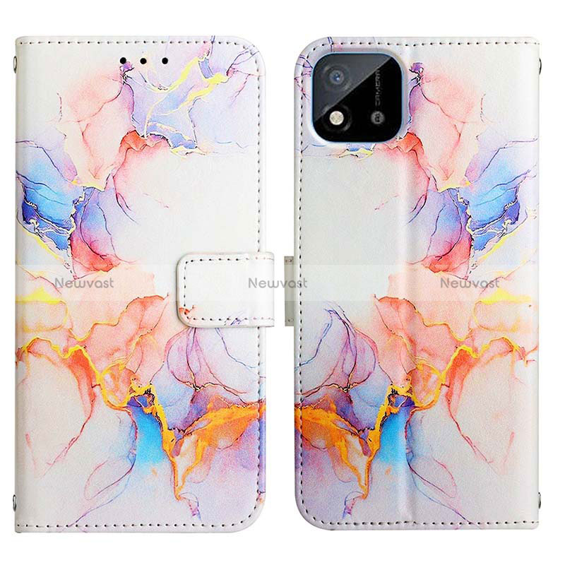 Leather Case Stands Fashionable Pattern Flip Cover Holder Y04B for Realme C11 (2021)