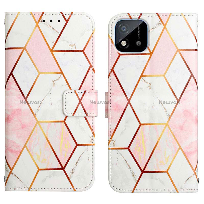 Leather Case Stands Fashionable Pattern Flip Cover Holder Y04B for Realme C11 (2021)