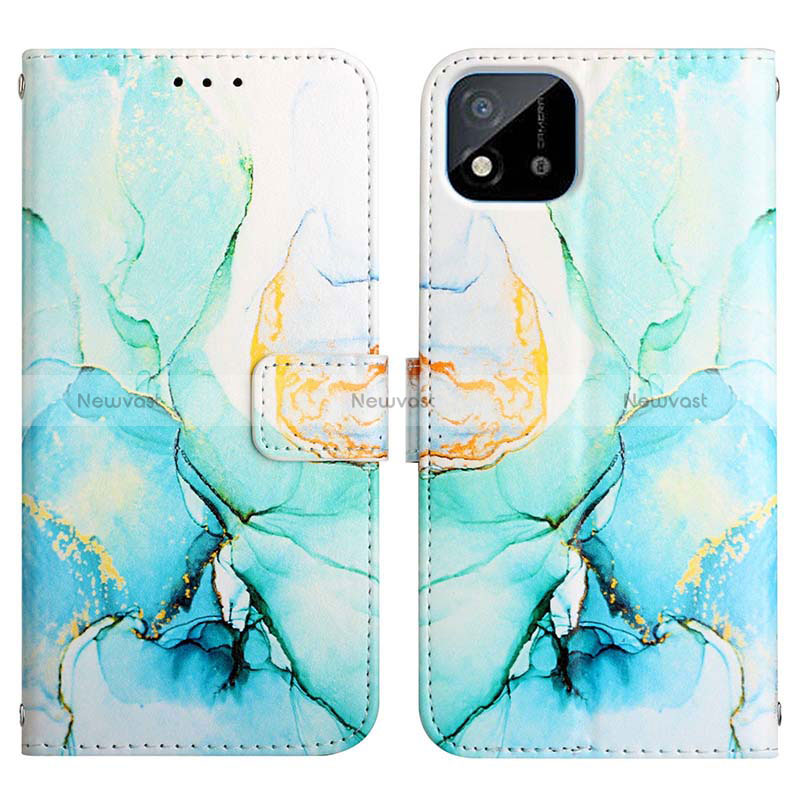 Leather Case Stands Fashionable Pattern Flip Cover Holder Y04B for Realme C11 (2021)