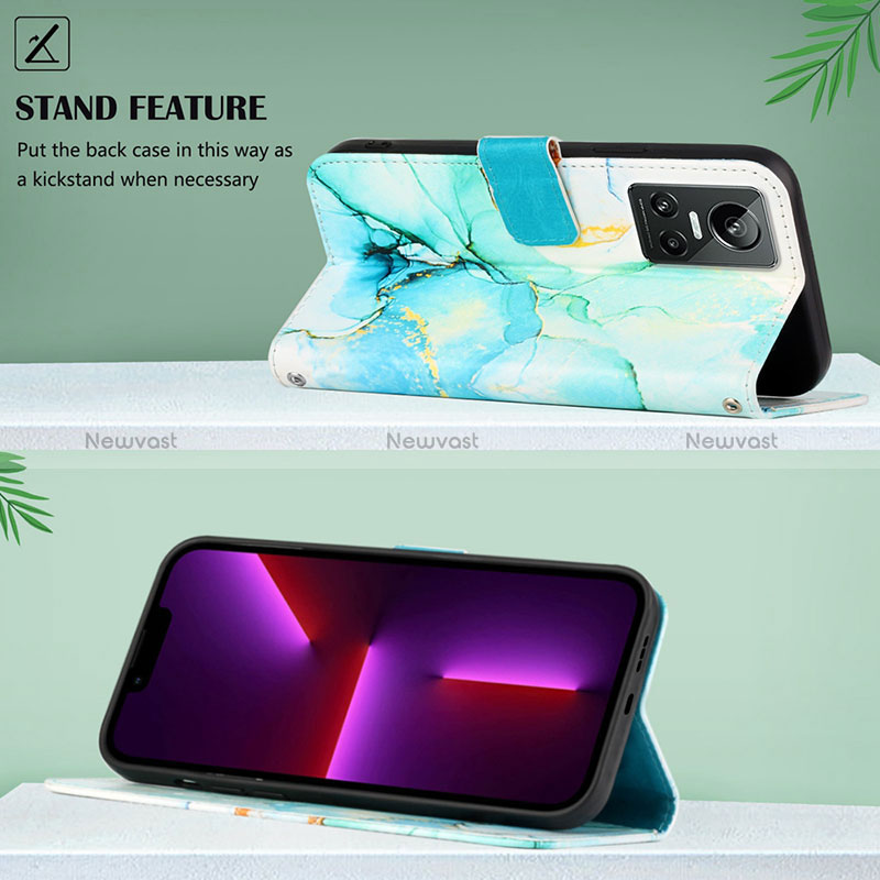 Leather Case Stands Fashionable Pattern Flip Cover Holder Y04B for Realme GT Neo3 5G