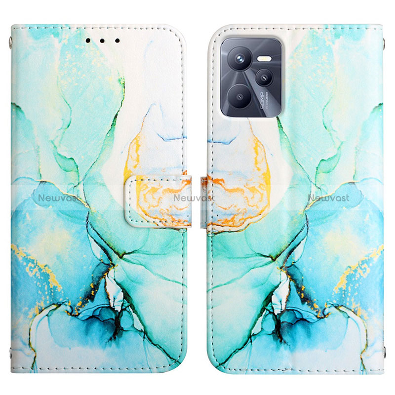 Leather Case Stands Fashionable Pattern Flip Cover Holder Y04B for Realme Narzo 50A Prime