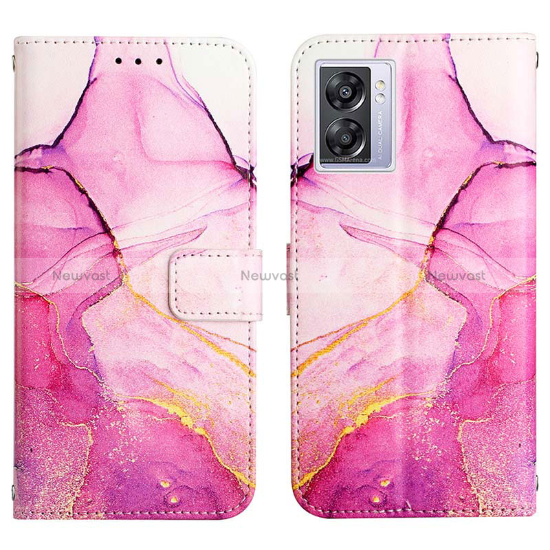 Leather Case Stands Fashionable Pattern Flip Cover Holder Y04B for Realme V23 5G