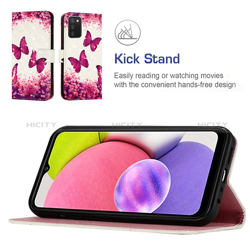 Leather Case Stands Fashionable Pattern Flip Cover Holder Y04B for Samsung Galaxy A03s