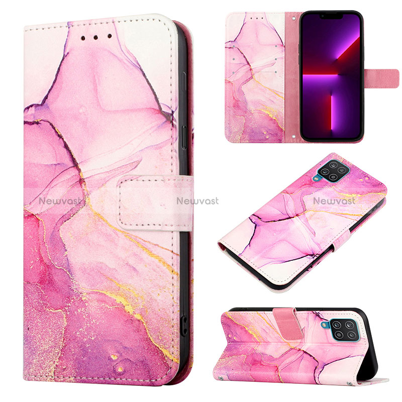 Leather Case Stands Fashionable Pattern Flip Cover Holder Y04B for Samsung Galaxy A12 5G