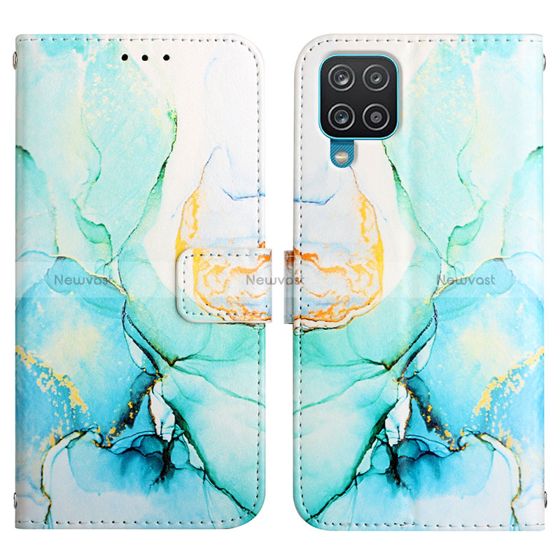 Leather Case Stands Fashionable Pattern Flip Cover Holder Y04B for Samsung Galaxy A12 Nacho