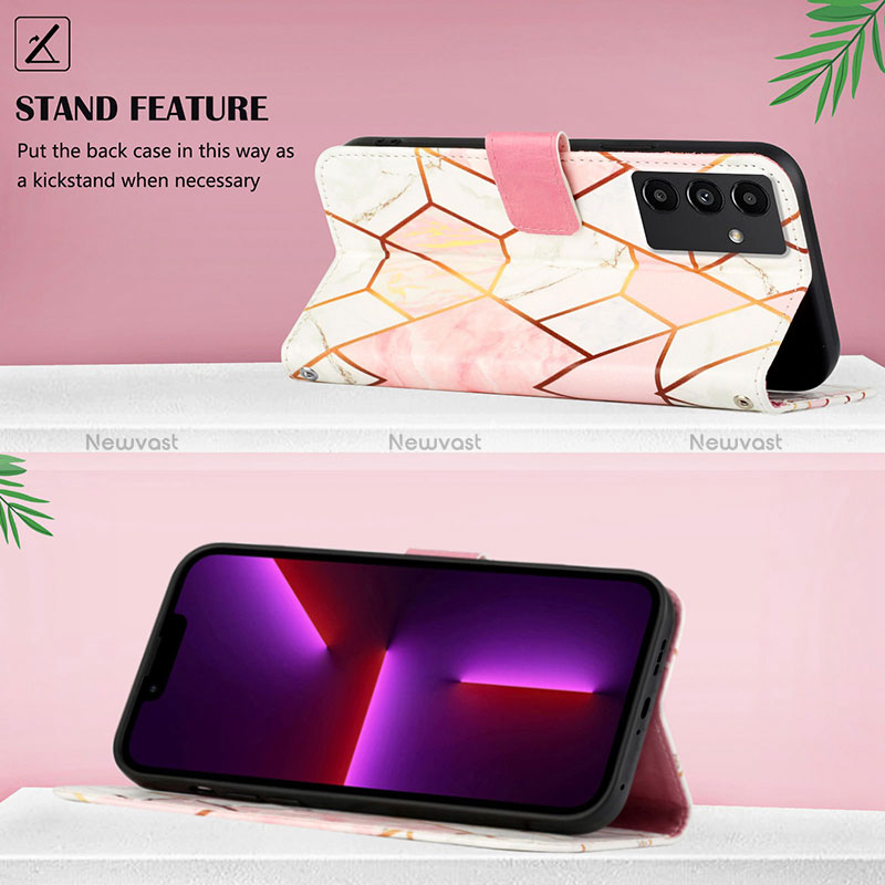 Leather Case Stands Fashionable Pattern Flip Cover Holder Y04B for Samsung Galaxy A13 5G