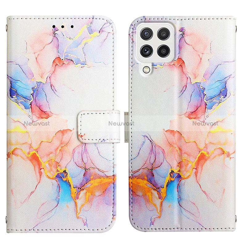 Leather Case Stands Fashionable Pattern Flip Cover Holder Y04B for Samsung Galaxy A22 4G