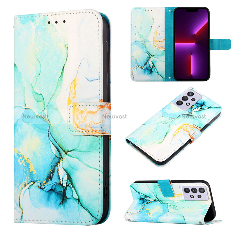 Leather Case Stands Fashionable Pattern Flip Cover Holder Y04B for Samsung Galaxy A32 4G