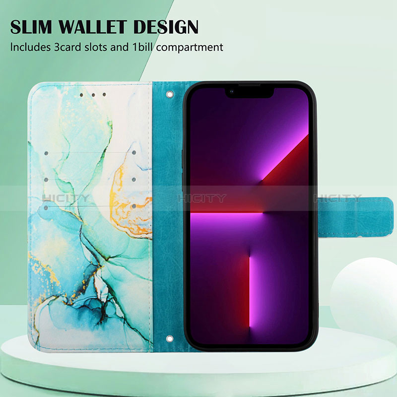 Leather Case Stands Fashionable Pattern Flip Cover Holder Y04B for Samsung Galaxy A72 5G