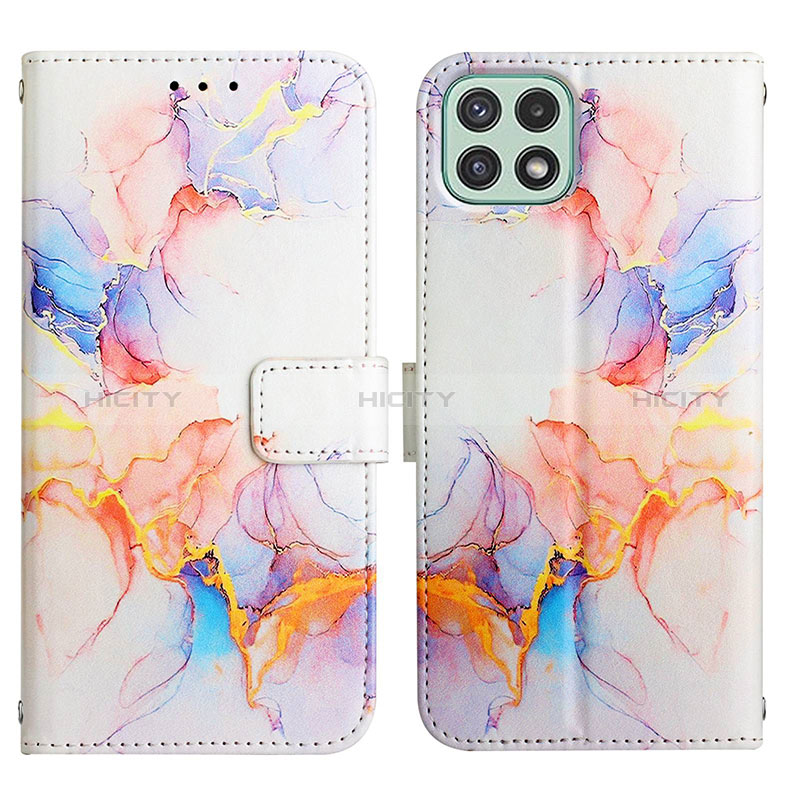 Leather Case Stands Fashionable Pattern Flip Cover Holder Y04B for Samsung Galaxy F42 5G