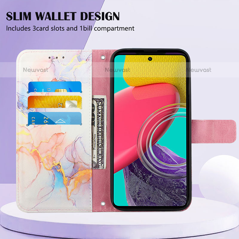 Leather Case Stands Fashionable Pattern Flip Cover Holder Y04B for Samsung Galaxy M33 5G