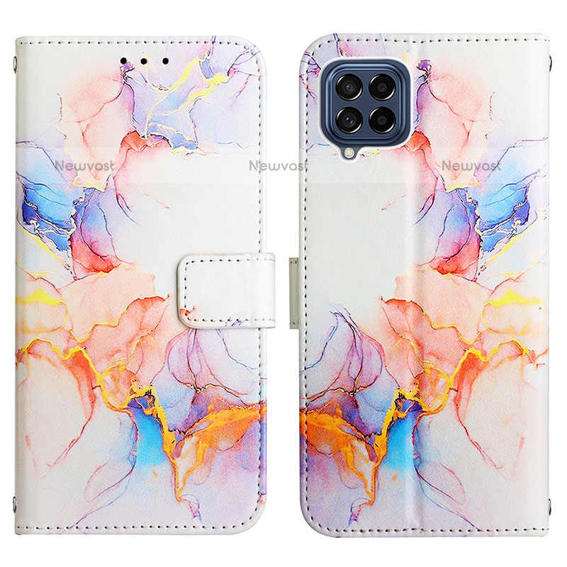 Leather Case Stands Fashionable Pattern Flip Cover Holder Y04B for Samsung Galaxy M33 5G