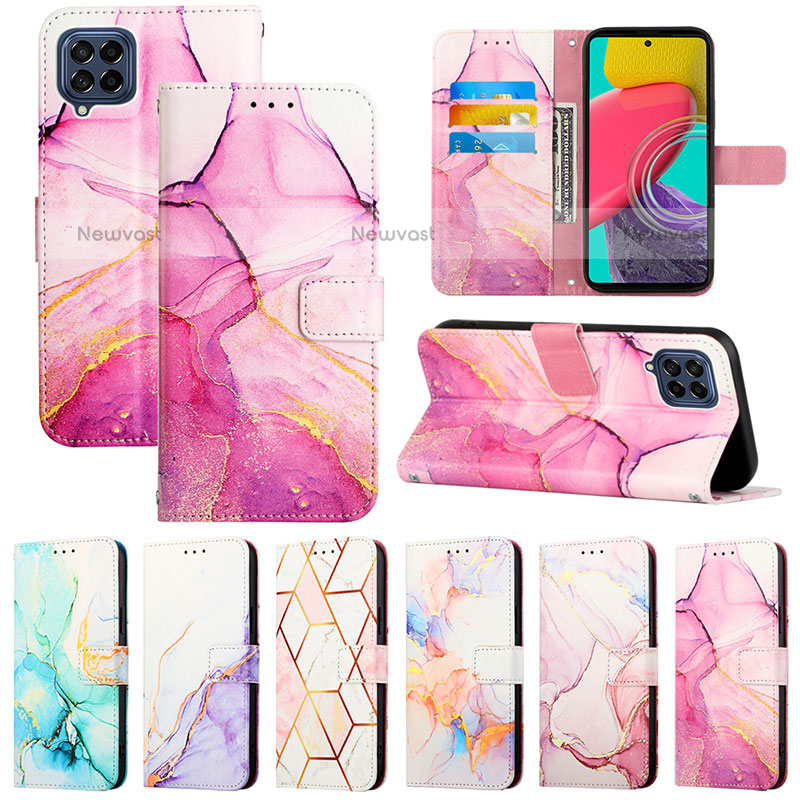 Leather Case Stands Fashionable Pattern Flip Cover Holder Y04B for Samsung Galaxy M33 5G