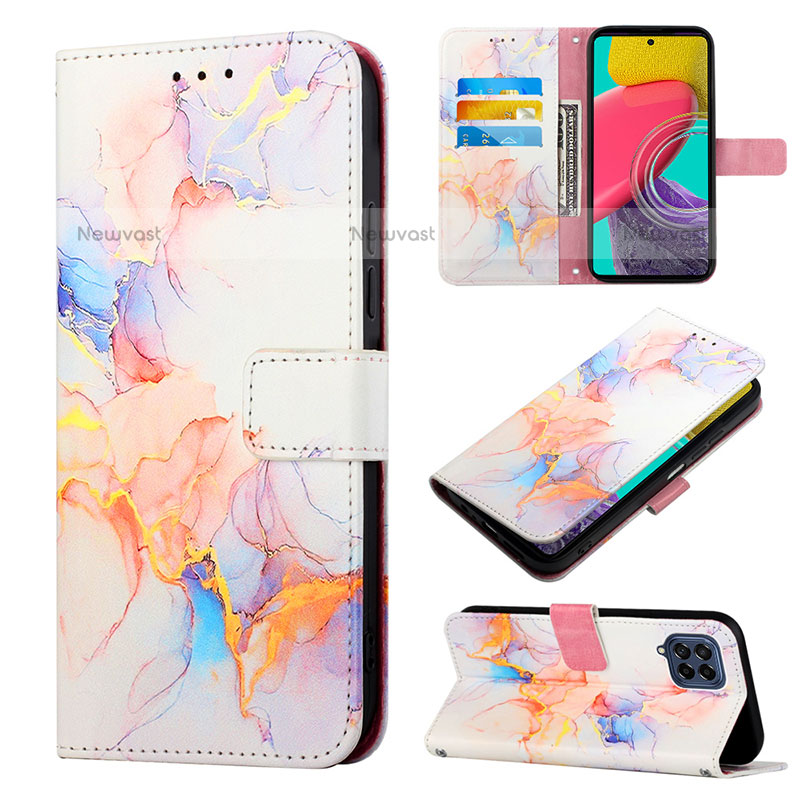 Leather Case Stands Fashionable Pattern Flip Cover Holder Y04B for Samsung Galaxy M33 5G