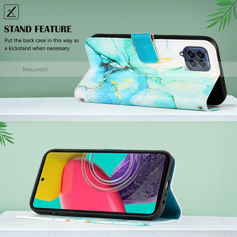 Leather Case Stands Fashionable Pattern Flip Cover Holder Y04B for Samsung Galaxy M53 5G