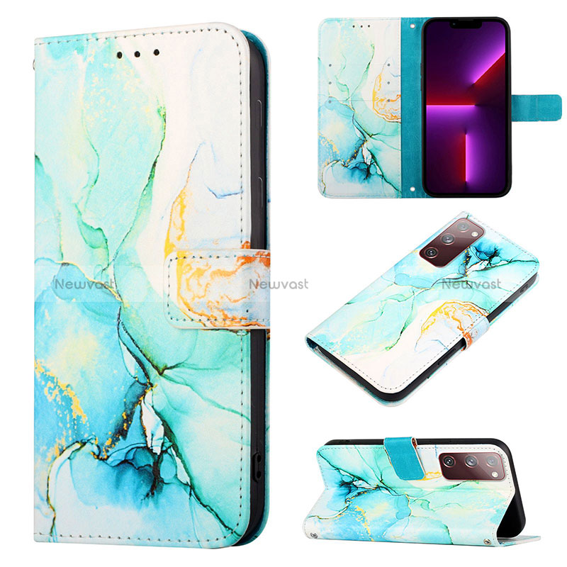 Leather Case Stands Fashionable Pattern Flip Cover Holder Y04B for Samsung Galaxy S20 FE (2022) 5G