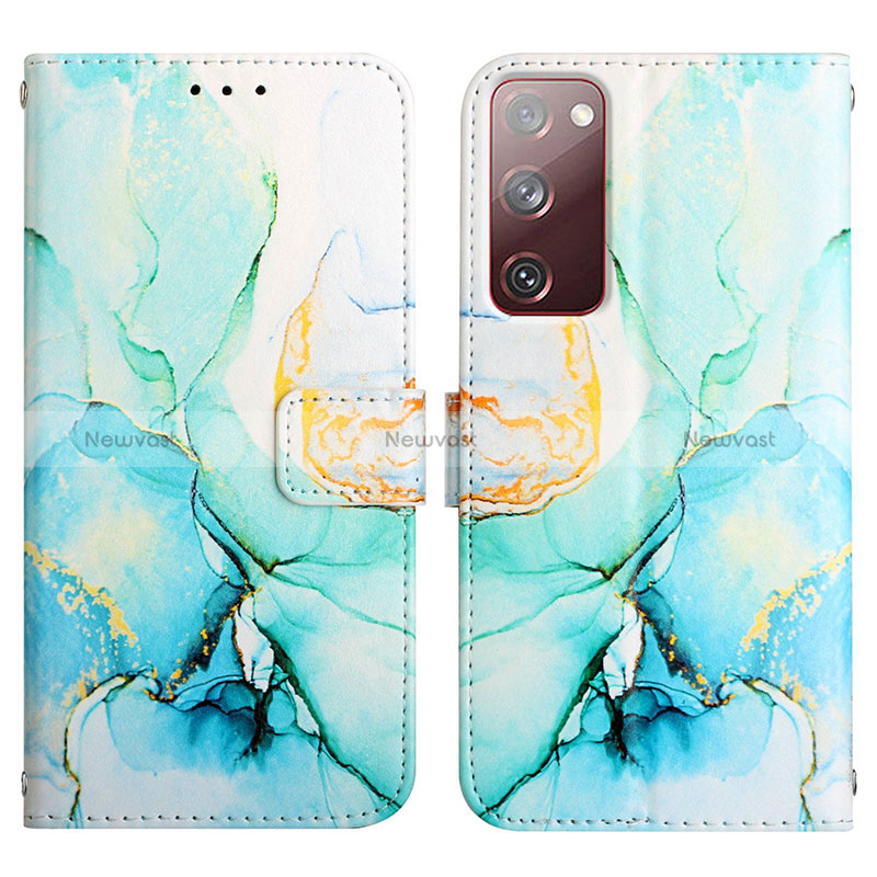 Leather Case Stands Fashionable Pattern Flip Cover Holder Y04B for Samsung Galaxy S20 FE 4G