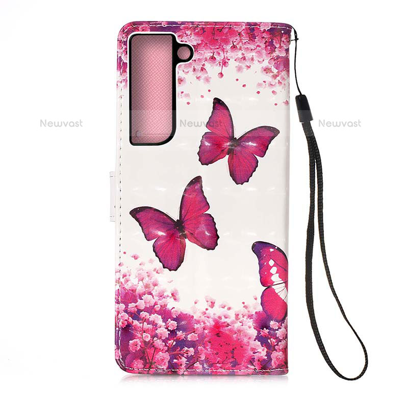 Leather Case Stands Fashionable Pattern Flip Cover Holder Y04B for Samsung Galaxy S21 5G