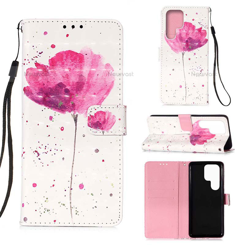 Leather Case Stands Fashionable Pattern Flip Cover Holder Y04B for Samsung Galaxy S22 Ultra 5G