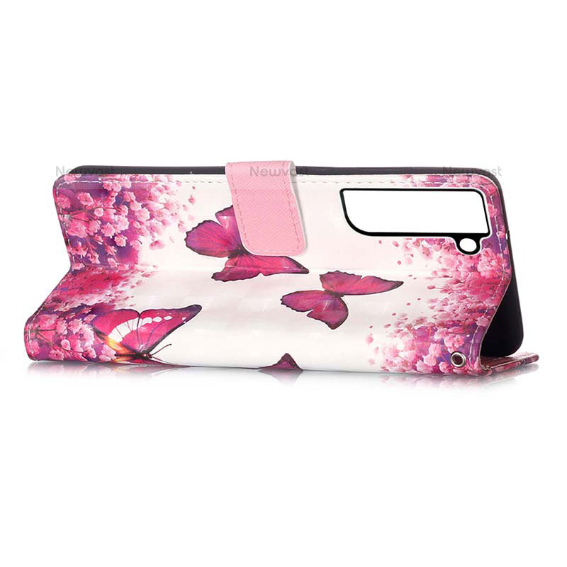 Leather Case Stands Fashionable Pattern Flip Cover Holder Y04B for Samsung Galaxy S23 5G