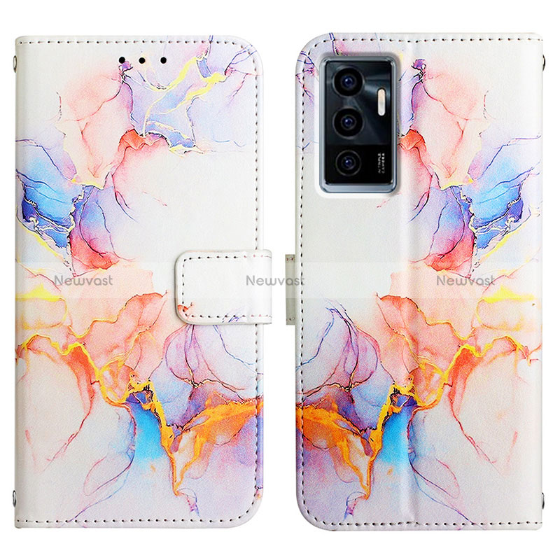 Leather Case Stands Fashionable Pattern Flip Cover Holder Y04B for Vivo V23e