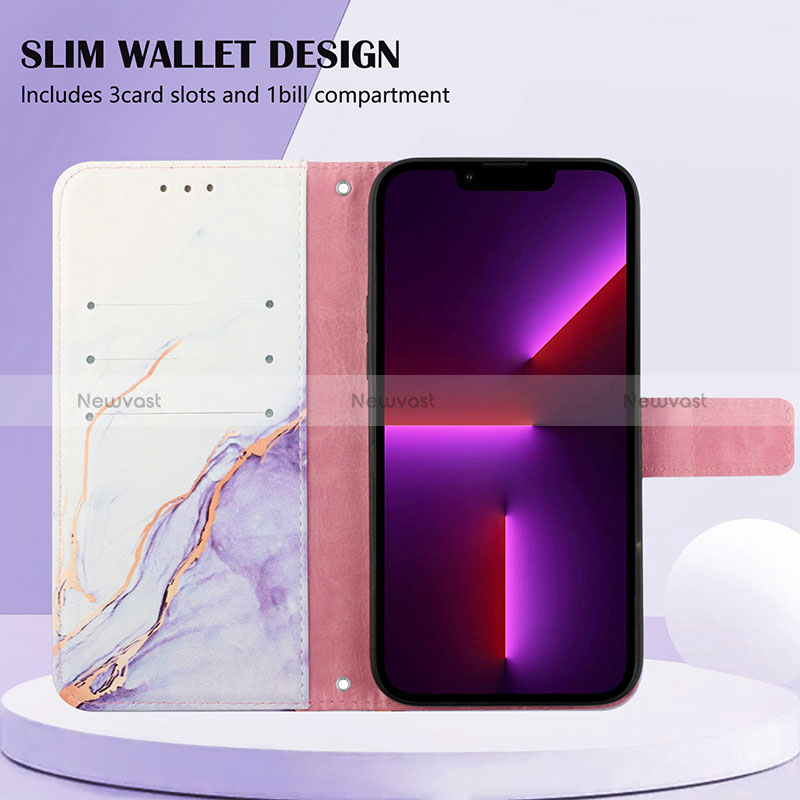 Leather Case Stands Fashionable Pattern Flip Cover Holder Y04B for Vivo Y01