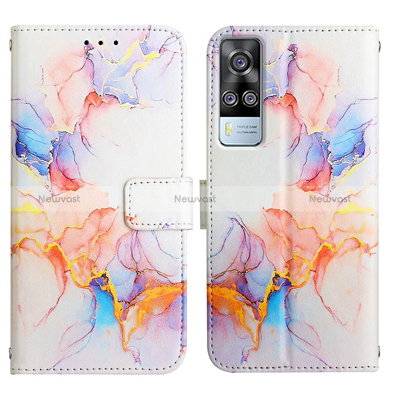 Leather Case Stands Fashionable Pattern Flip Cover Holder Y04B for Vivo Y51A