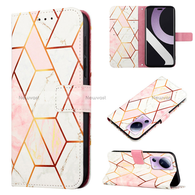 Leather Case Stands Fashionable Pattern Flip Cover Holder Y04B for Xiaomi Civi 2 5G