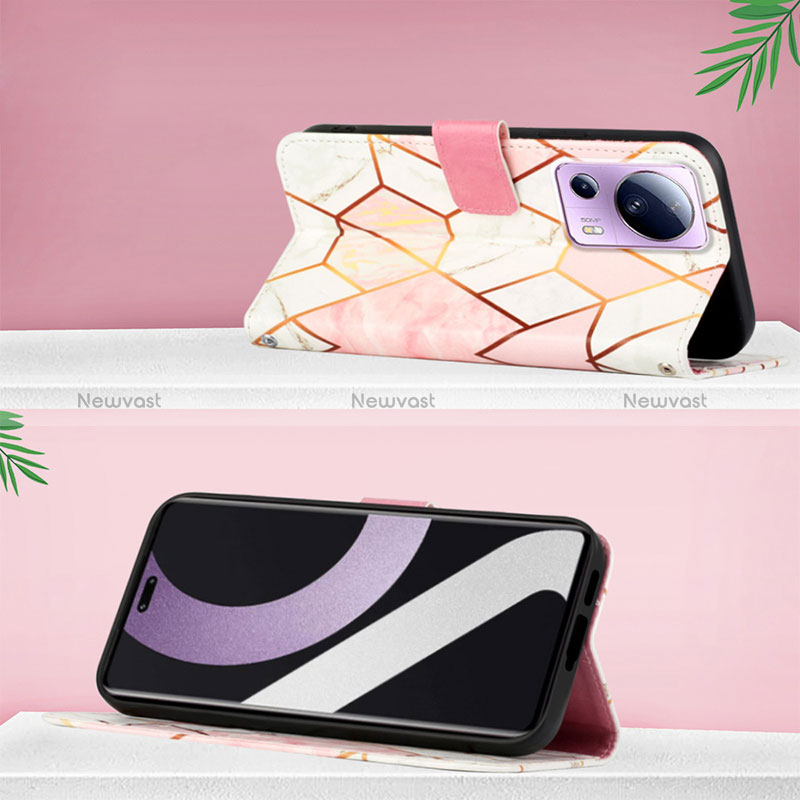 Leather Case Stands Fashionable Pattern Flip Cover Holder Y04B for Xiaomi Civi 2 5G