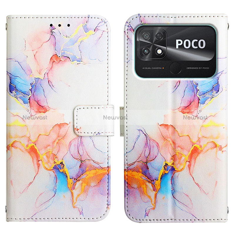 Leather Case Stands Fashionable Pattern Flip Cover Holder Y04B for Xiaomi Poco C40