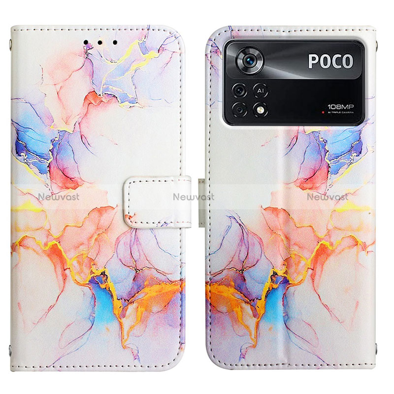 Leather Case Stands Fashionable Pattern Flip Cover Holder Y04B for Xiaomi Poco X4 Pro 5G