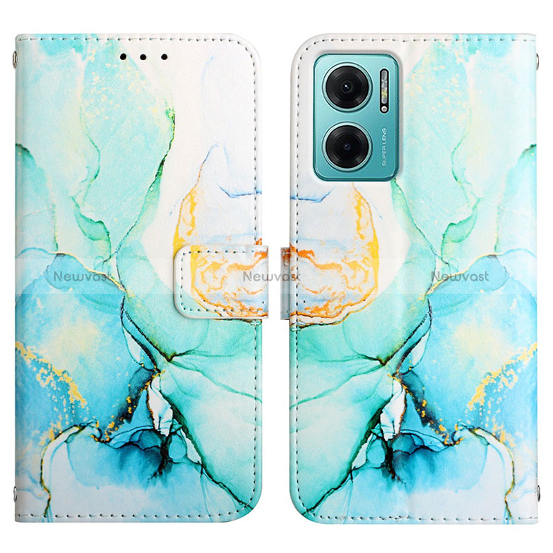 Leather Case Stands Fashionable Pattern Flip Cover Holder Y04B for Xiaomi Redmi 11 Prime 5G