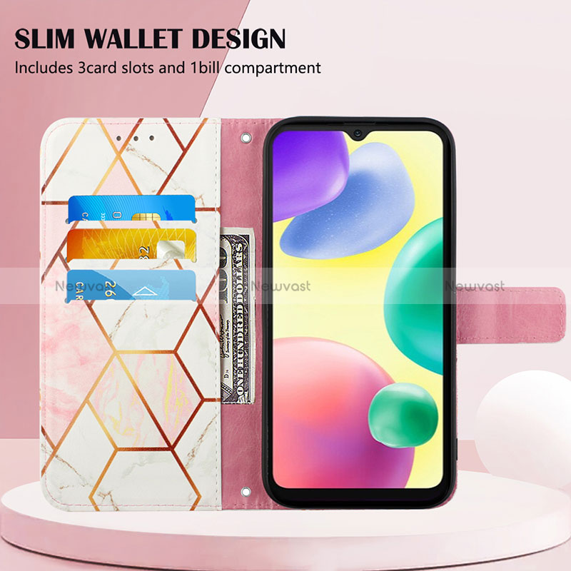 Leather Case Stands Fashionable Pattern Flip Cover Holder Y04B for Xiaomi Redmi 9 Activ