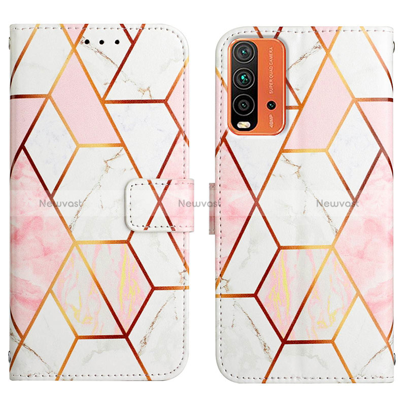 Leather Case Stands Fashionable Pattern Flip Cover Holder Y04B for Xiaomi Redmi 9 Power