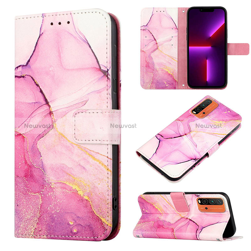 Leather Case Stands Fashionable Pattern Flip Cover Holder Y04B for Xiaomi Redmi 9 Power