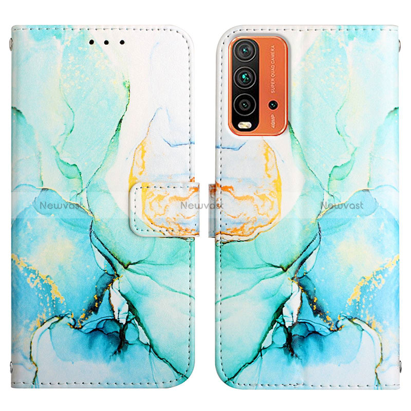 Leather Case Stands Fashionable Pattern Flip Cover Holder Y04B for Xiaomi Redmi 9T 4G