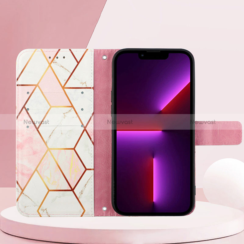 Leather Case Stands Fashionable Pattern Flip Cover Holder Y04B for Xiaomi Redmi Note 10 4G