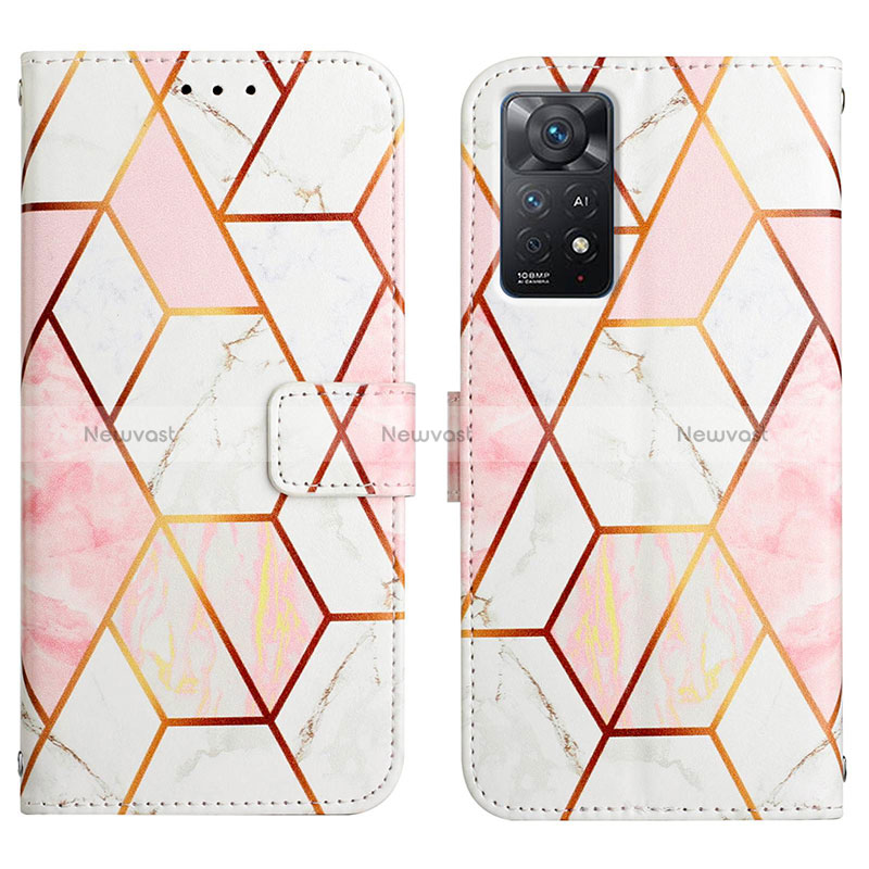 Leather Case Stands Fashionable Pattern Flip Cover Holder Y04B for Xiaomi Redmi Note 11 Pro 4G