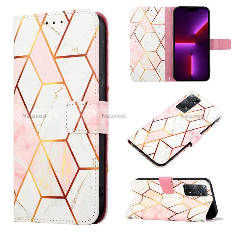 Leather Case Stands Fashionable Pattern Flip Cover Holder Y04B for Xiaomi Redmi Note 11 Pro 4G