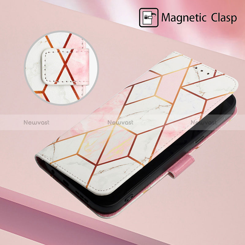 Leather Case Stands Fashionable Pattern Flip Cover Holder Y04B for Xiaomi Redmi Note 11 SE India 4G